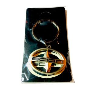 Toyota Scion Advertising Logo KeyRing KeyChain Silvertone Metal New in Package